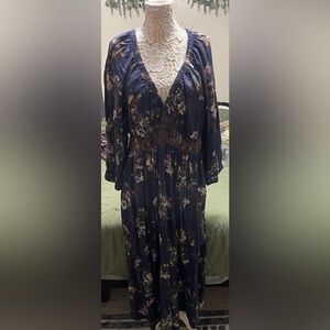 Floral dark blue Dress NWT